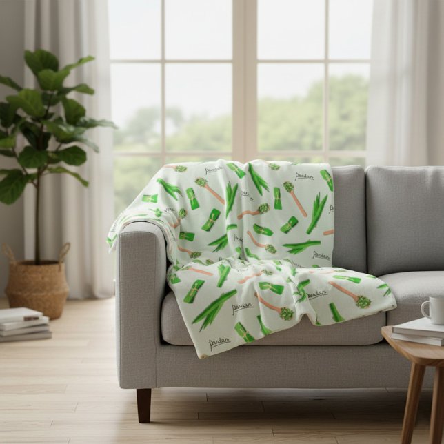 Pandan Leaf Pattern Fleece Blanket (Von Creator hochgeladen)