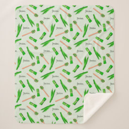 Pandan Leaf Pattern Fleece Blanket Sherpadecke