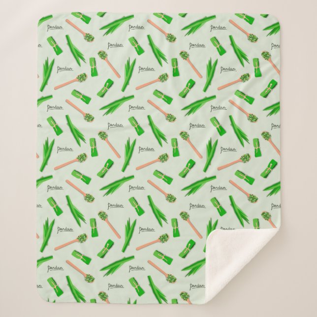 Pandan Leaf Pattern Fleece Blanket Sherpadecke (Vorderseite)