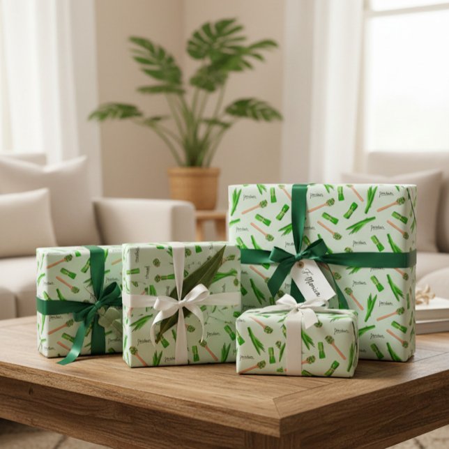 Pandan Leaf Pattern Wrapping Paper  Geschenkpapier (Von Creator hochgeladen)