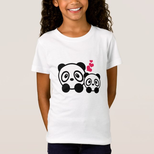 Pandapaar-Mädchen-T - Shirt (Vorderseite)