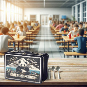 Panda's abgeschiedene Perch: Bambus stellt sich zu Metall Brotdose