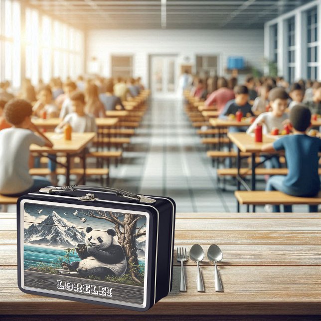 Pandas abgeschiedener Koch: Bambus Vergnügen Metall Brotdose (Von Creator hochgeladen)