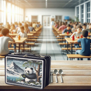 Pandas abgeschiedener Ort: Bambusinhalt Metall Brotdose