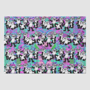 Pandas auf lila seidenpapier