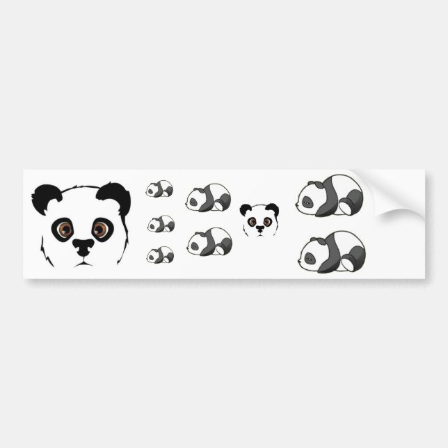 Pandas Autoaufkleber (Vorne)