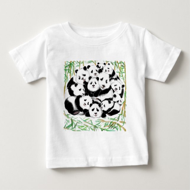 Pandas Baby T - Shirt Family Panda (Vorderseite)