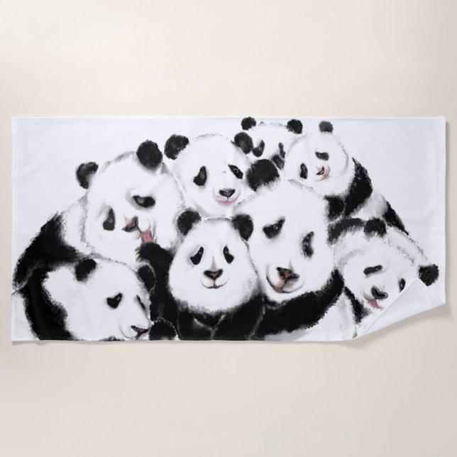 Pandas Beach Handtuch Family Panda (Vorderseite)