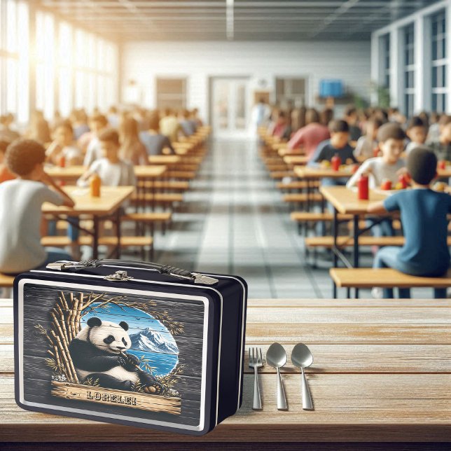 Pandas Berghütte: Bamboo-Vergangenheit Metall Brotdose (Von Creator hochgeladen)