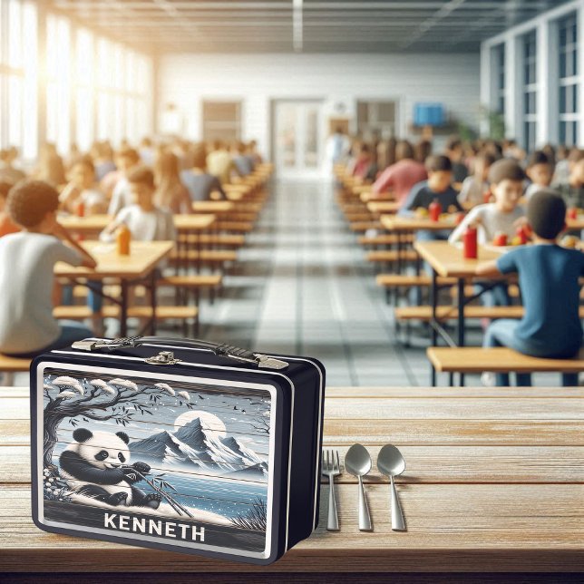 Panda's Forest Haven: Bamboo-Dulgence Metall Brotdose (Von Creator hochgeladen)