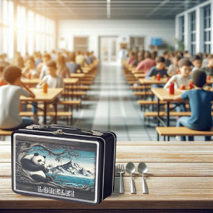 Panda's Forest Haven: Bambusfest Metall Brotdose