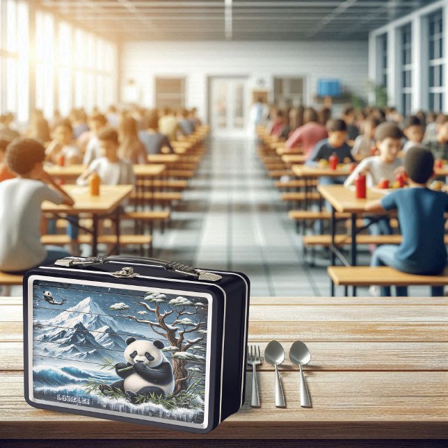 Panda's Forest Sanctuary: Bamboo-Ernährung Metall Brotdose (Von Creator hochgeladen)