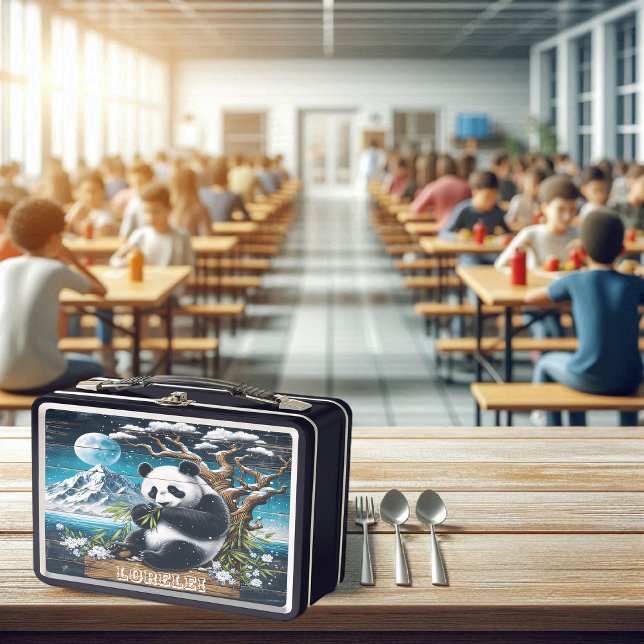 Panda's Forest Sanctuary: Bamboo-Ernährung Metall Brotdose (Von Creator hochgeladen)