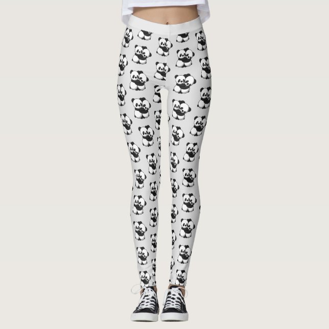Pandas Hugging Leggings (Vorderseite)