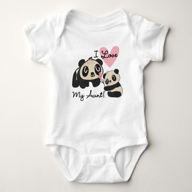 Pandas I Liebe Meine Tante Baby Strampler (Vorderseite)