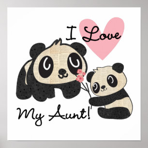 Pandas I Liebe Meine Tante Poster