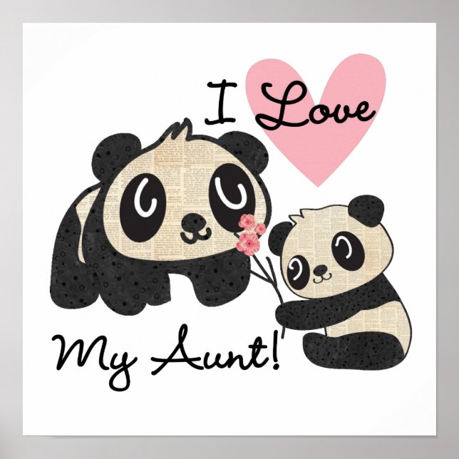Pandas I Liebe Meine Tante Poster (Vorne)