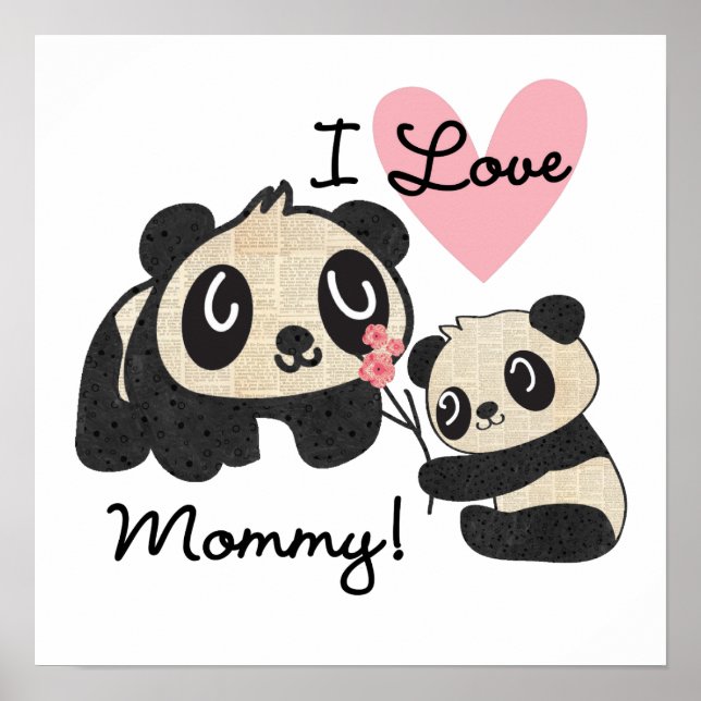 Pandas I Liebe Mommy Poster (Vorne)