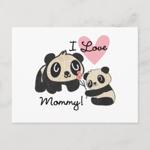 Pandas I Liebe Mommy Postkarte