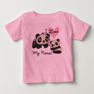Pandas I Liebe My Nana Baby Romper T-shirt