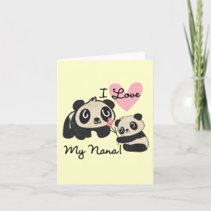 Pandas I Liebe My Nana Karte