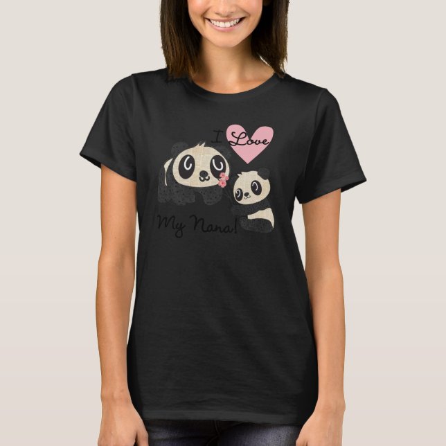 Pandas I Liebe My Nana Kleinkind Raglan T - Shirt (Vorderseite)