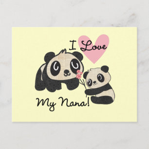 Pandas I Liebe My Nana Postkarte