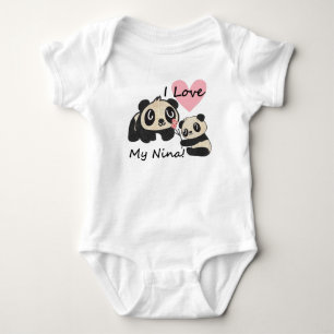 Pandas I Liebe My Nina Baby Bodysuit Strampler