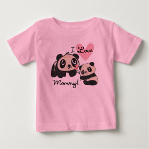 Pandas Ich liebe Mutti Baby T-shirt