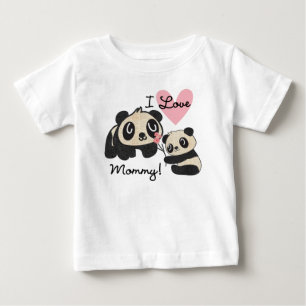 Pandas Ich liebe Mutti Baby T-shirt