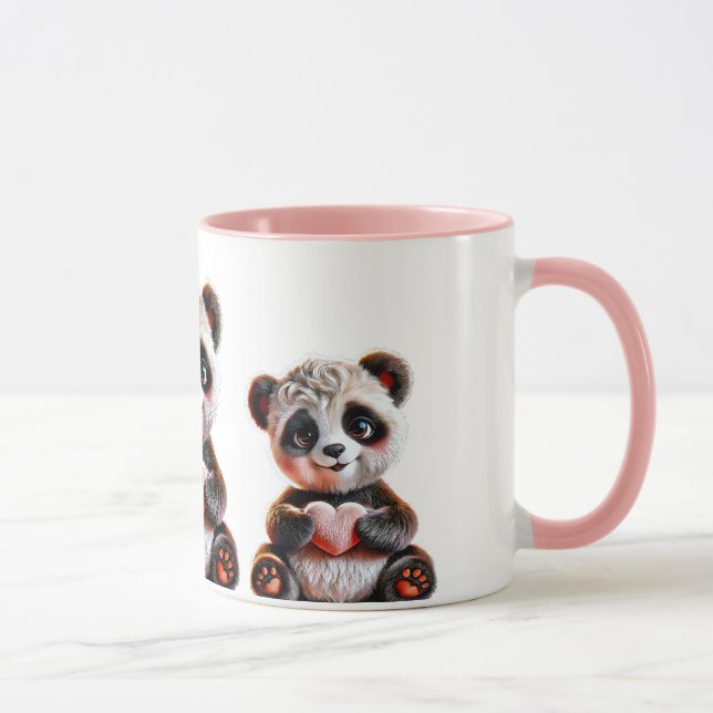 Pandas im Herzen. Tasse (Rechts)