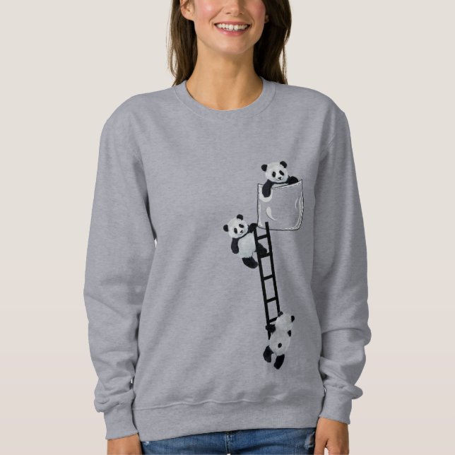 Pandas in der Tasche Sweatshirt (Vorderseite)