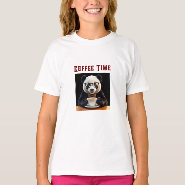 Pandas Kaffeepause T-Shirt (Vorderseite)