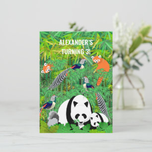 Pandas Lady-Amherst-Fasanen Rote Pandas Bambus Einladung