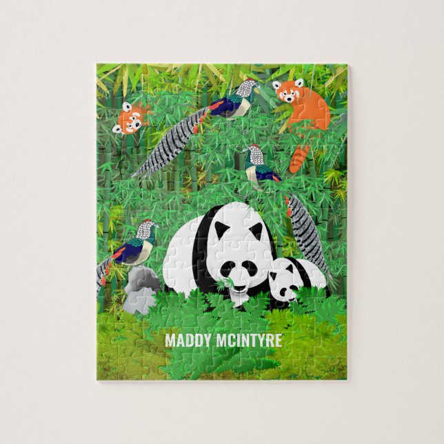 Pandas Lady Amherst's Fasants Red Pandas Bamboo Puzzle (Vertikal)