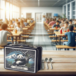 Panda's Mountain Retreat: Bambus Vergnügen Metall Brotdose