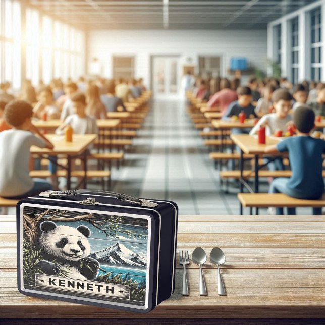 Panda's Mountain Vista: Bambus-Leckerei Metall Brotdose (Von Creator hochgeladen)