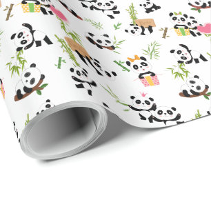 Pandas Muster Geschenkpapier