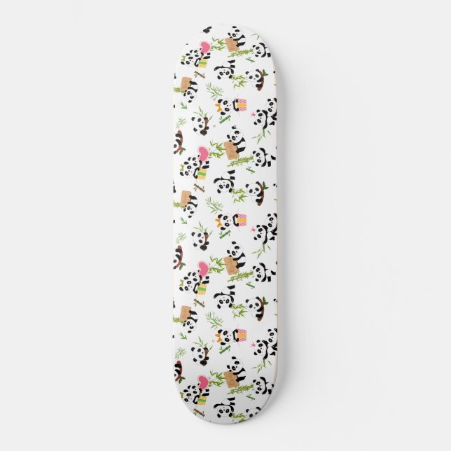 Pandas Muster Skateboard (Vorderseite)