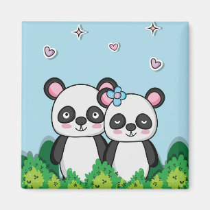 Pandas-Paar Magnet