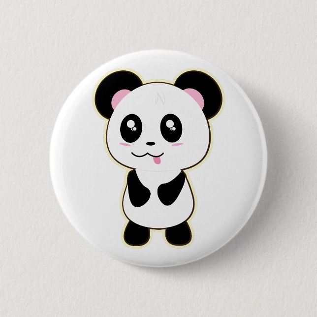 Pandas "Panda Bären" "Panda bear baby" "kawaii pan Button (Vorderseite)