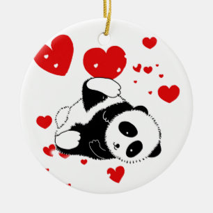 Pandas "Panda Bären" "Panda bear baby" "kawaii pan Keramikornament