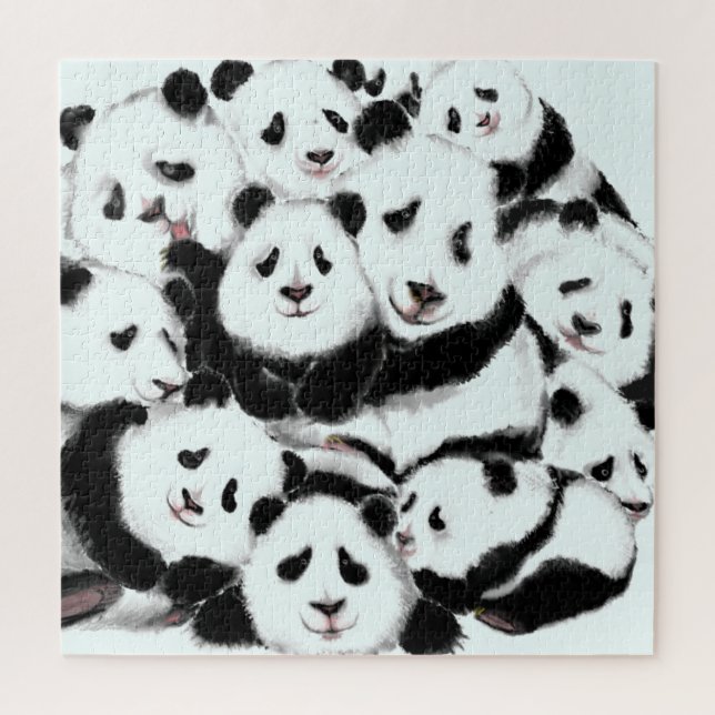 Pandas - Pandemie - Big Hugs - Zeichnend Sammlung Puzzle (Vertikal)