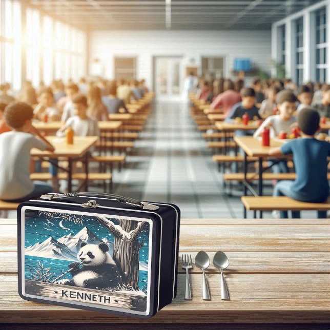 Pandas ruhiger Ort: Bambus Delight Metall Brotdose (Von Creator hochgeladen)