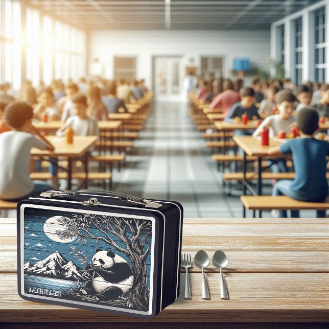 Panda's ruhiges Buch: Bambuszufriedenheit Metall Brotdose (Von Creator hochgeladen)