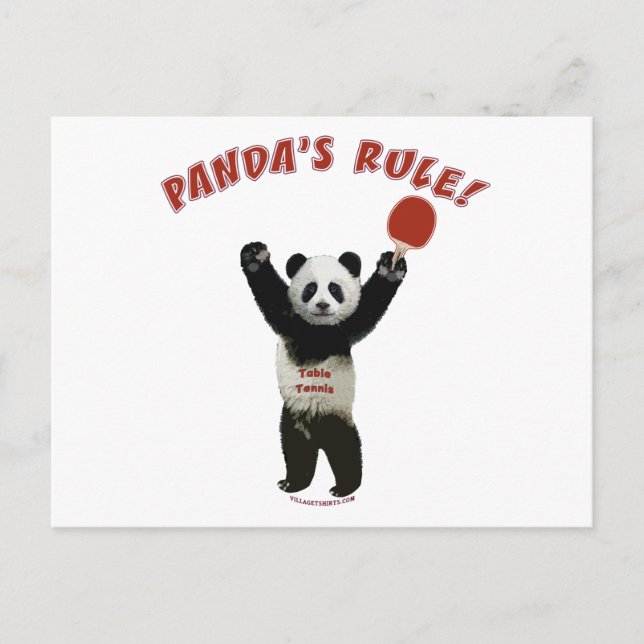 Panda's Rule Ping Pong Postkarte (Vorderseite)