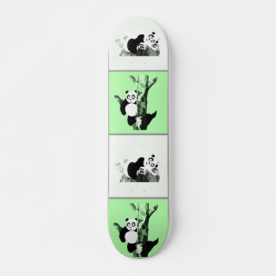 Pandas Schachbrett - grün Skateboard