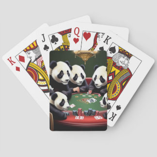 Pandas spielt Poker Spielkarten