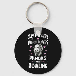 Pandas und Bowling Shirt Geschenke Frauen Schlüsselanhänger