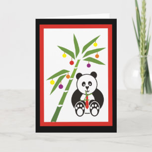 Panda's Weihnachtsessen! Feiertagskarte